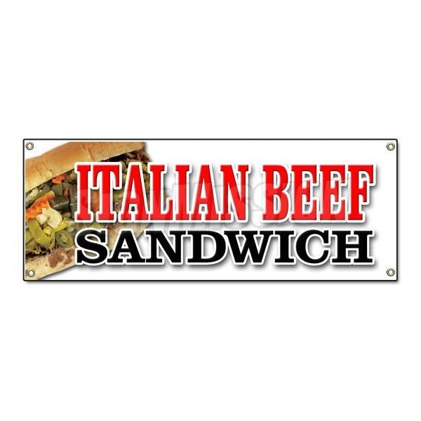 Signmission ITALIAN BEEF SANDWICH BANNER SIGN salami meat deli italian restaurant B-Italian Beef Sandwich - main